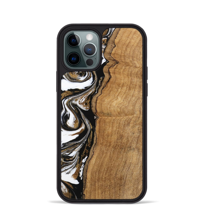 iPhone 12 Pro Wood Phone Case - Thiago (Black & White, 745940)