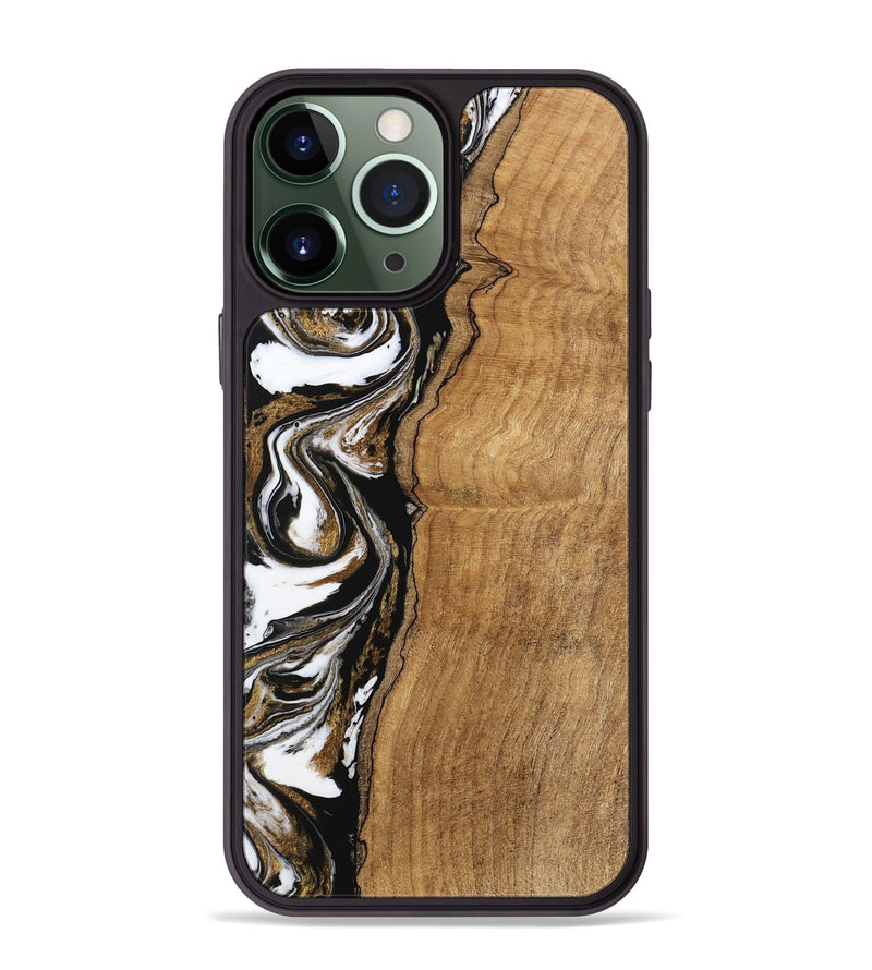 iPhone 13 Pro Max Wood Phone Case - Thiago (Black & White, 745940)