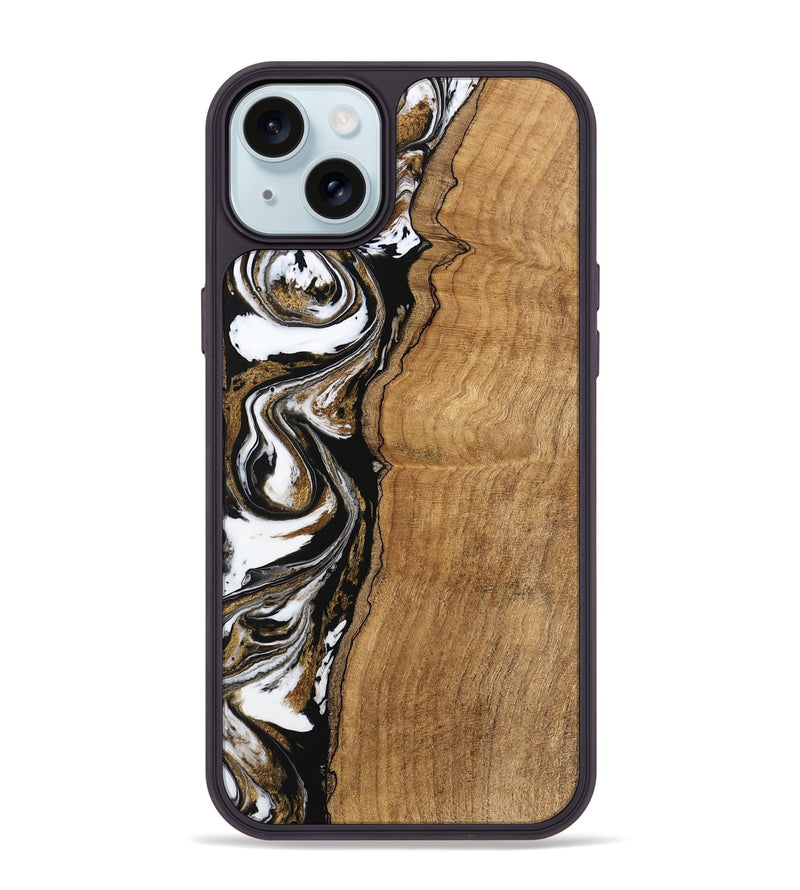 iPhone 15 Plus Wood Phone Case - Thiago (Black & White, 745940)