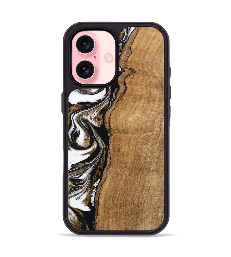 iPhone 16 Wood Phone Case - Thiago (Black & White, 745940)