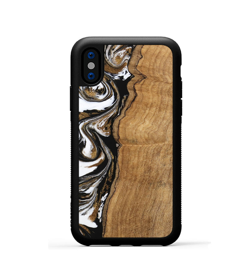 iPhone Xs Wood Phone Case - Thiago (Black & White, 745940)