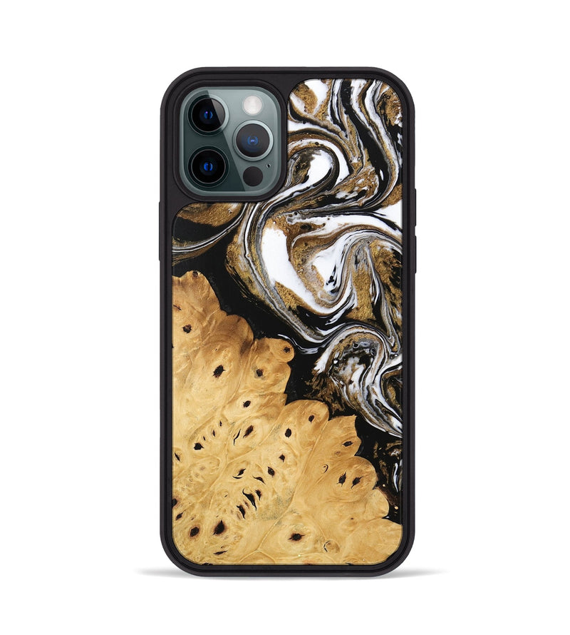 iPhone 12 Pro Wood Phone Case - Joe (Black & White, 745941)