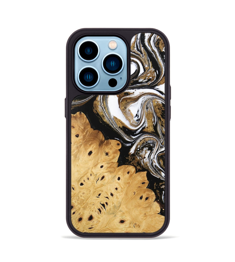 iPhone 14 Pro Wood Phone Case - Joe (Black & White, 745941)