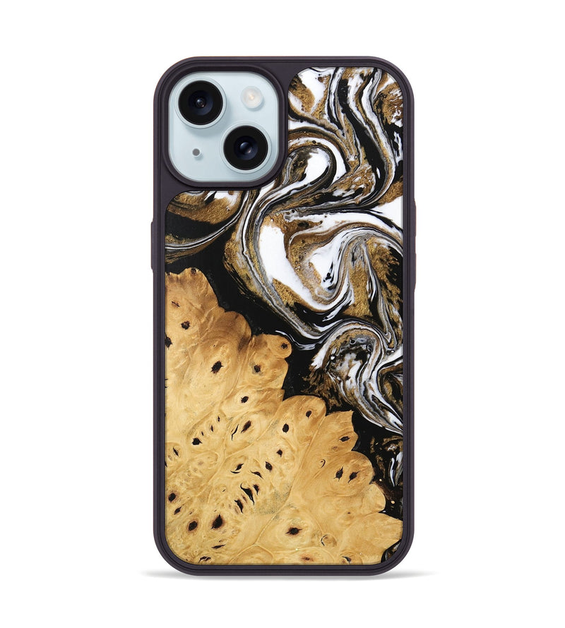 iPhone 15 Wood Phone Case - Joe (Black & White, 745941)