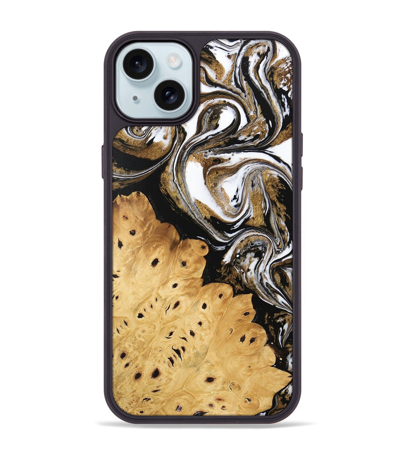 iPhone 15 Plus Wood Phone Case - Joe (Black & White, 745941)