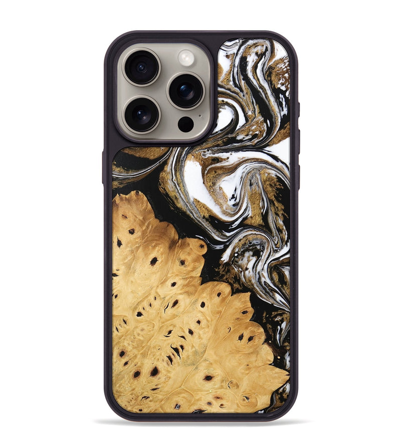 iPhone 15 Pro Max Wood Phone Case - Joe (Black & White, 745941)