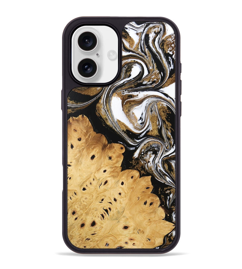 iPhone 16 Plus Wood Phone Case - Joe (Black & White, 745941)