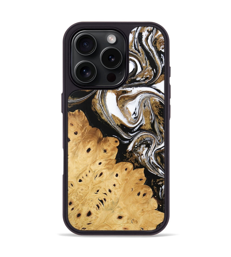 iPhone 16 Pro Wood Phone Case - Joe (Black & White, 745941)