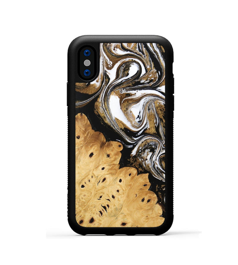 iPhone Xs Wood Phone Case - Joe (Black & White, 745941)