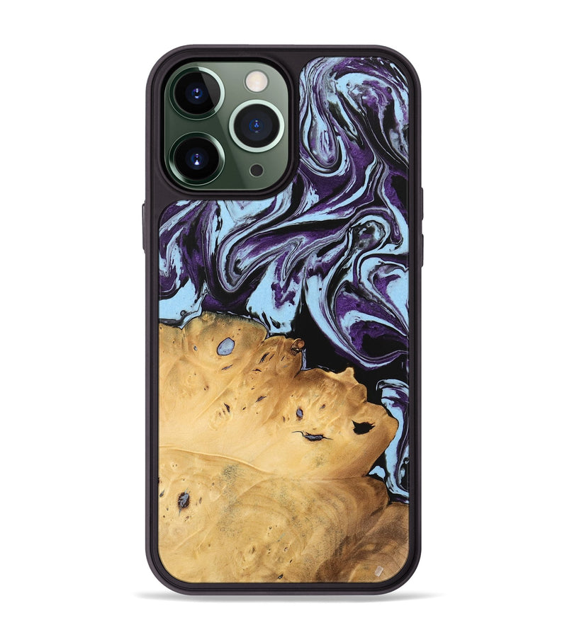 iPhone 13 Pro Max Wood Phone Case - Vonda (Purple, 745942)