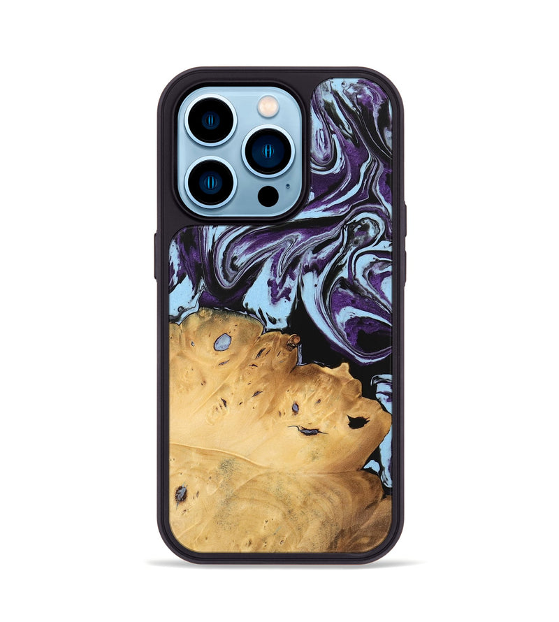 iPhone 14 Pro Wood Phone Case - Vonda (Purple, 745942)