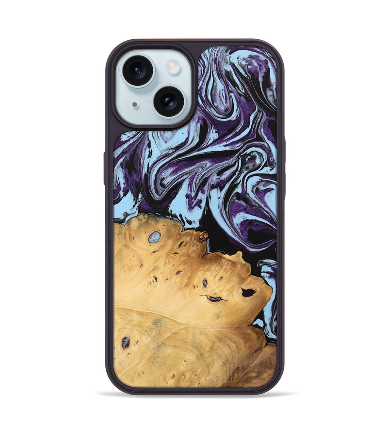 iPhone 15 Wood Phone Case - Vonda (Purple, 745942)