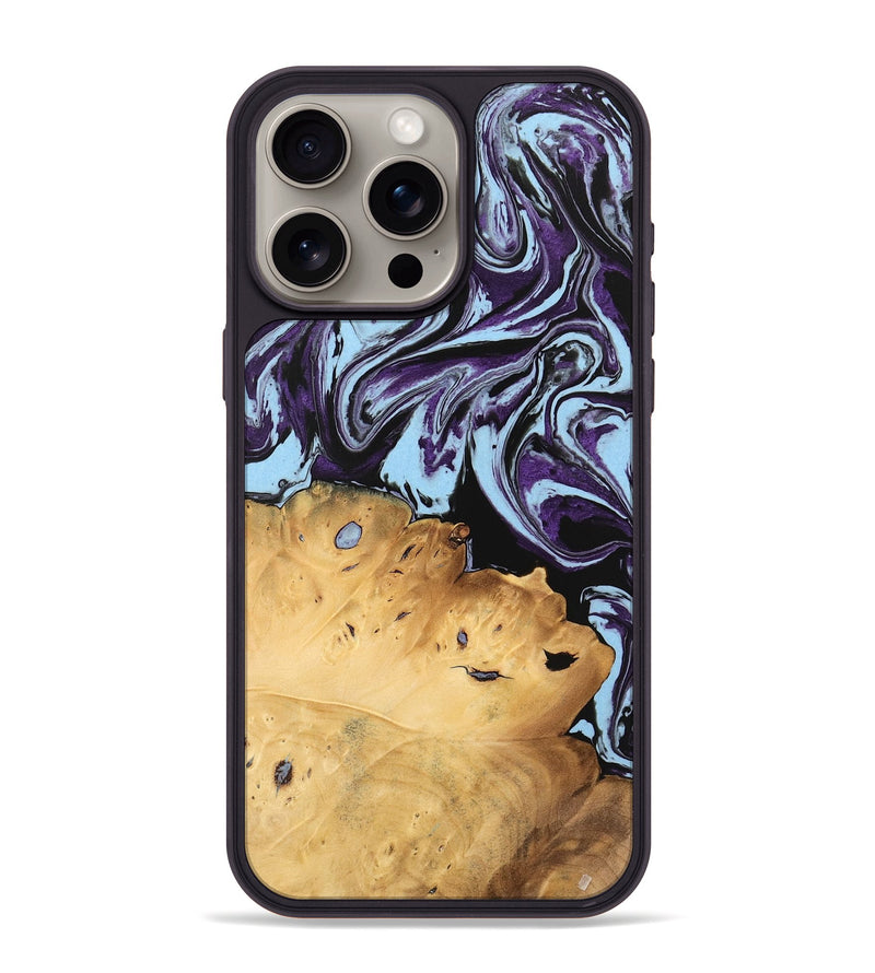 iPhone 15 Pro Max Wood Phone Case - Vonda (Purple, 745942)