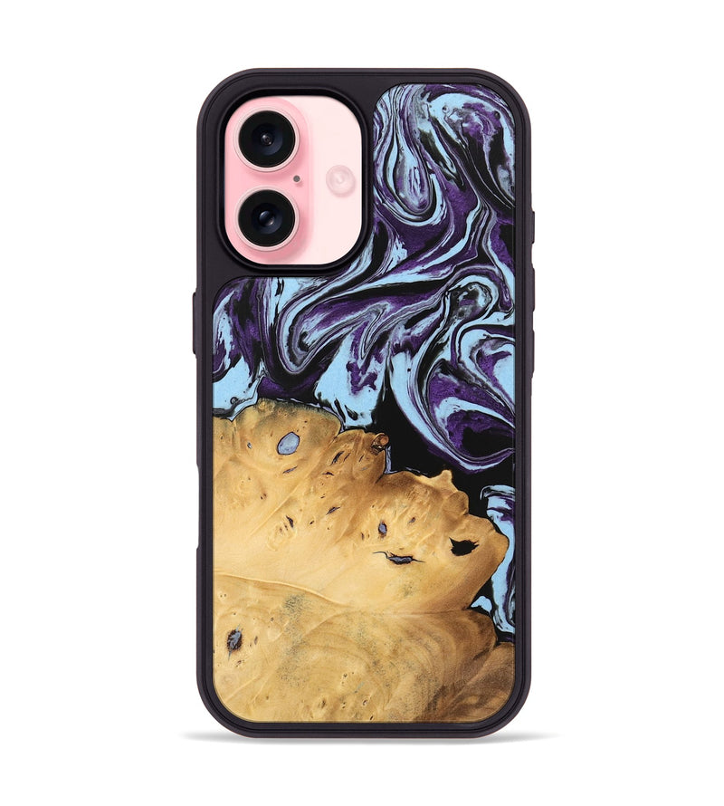 iPhone 16 Wood Phone Case - Vonda (Purple, 745942)