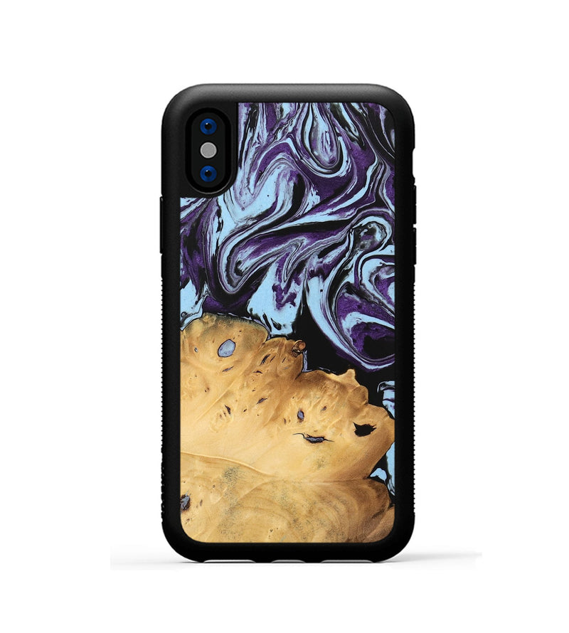 iPhone Xs Wood Phone Case - Vonda (Purple, 745942)