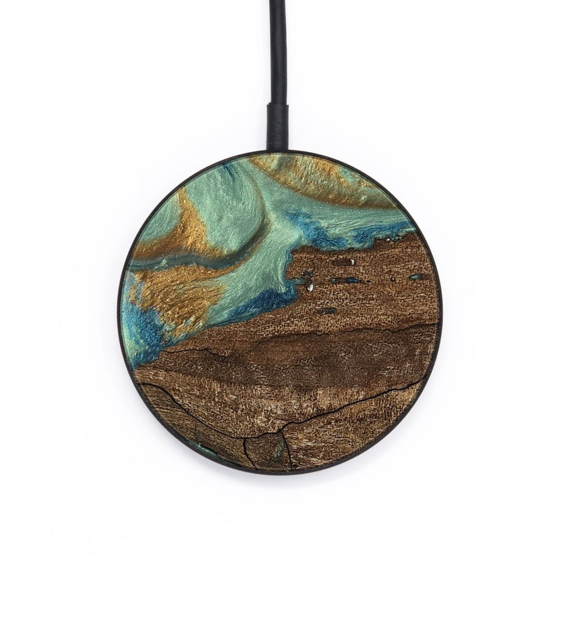 Circle Wood Wireless Charger - Merton (Teal & Gold, 745945)