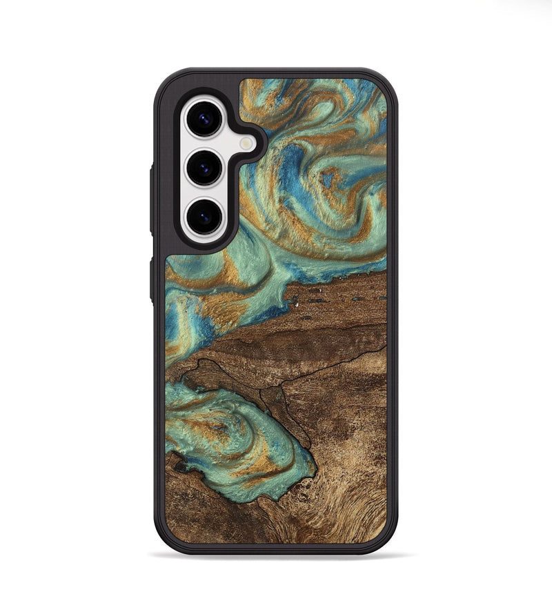 Galaxy S25 Plus Wood Phone Case - Merton (Teal & Gold, 745945)