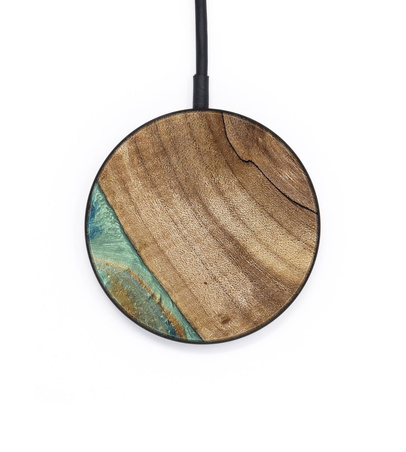 Circle Wood Wireless Charger - Will (Teal & Gold, 745947)