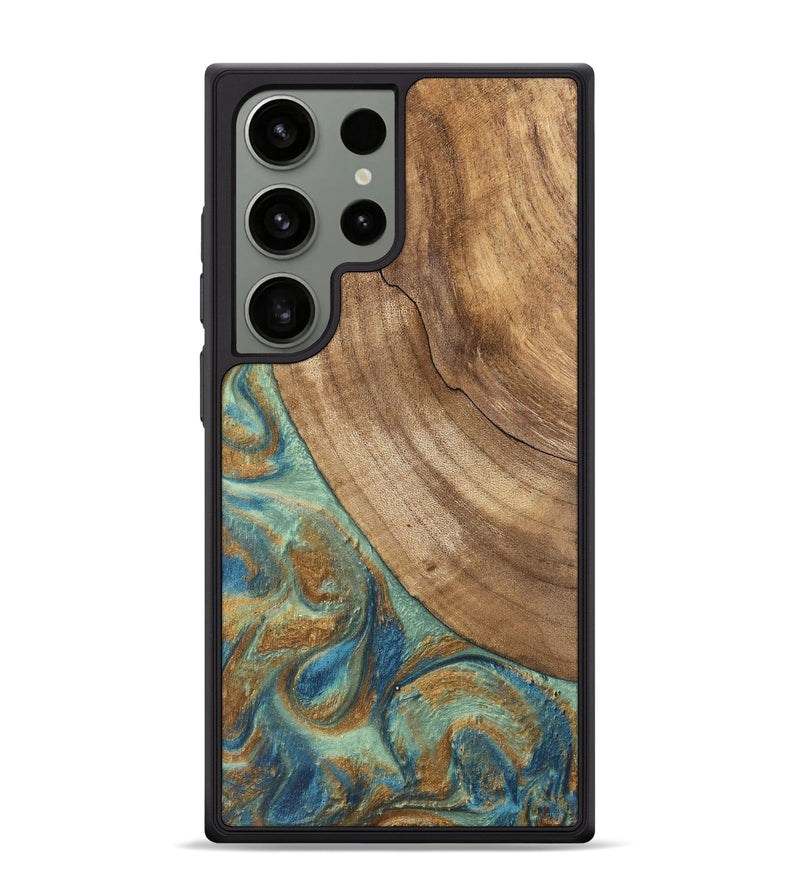 Galaxy S24 Ultra Wood Phone Case - Will (Teal & Gold, 745947)