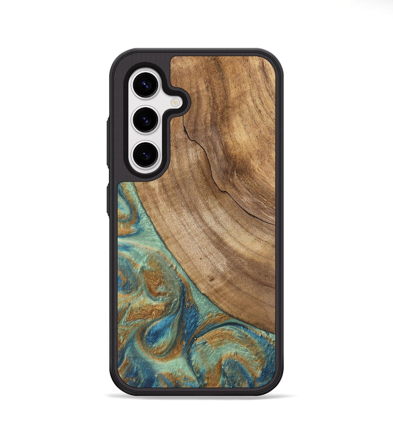 Galaxy S25 Plus Wood Phone Case - Will (Teal & Gold, 745947)