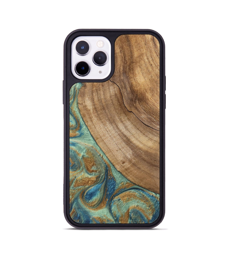 iPhone 11 Pro Wood Phone Case - Will (Teal & Gold, 745947)