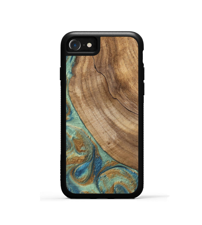 iPhone SE Wood Phone Case - Will (Teal & Gold, 745947)