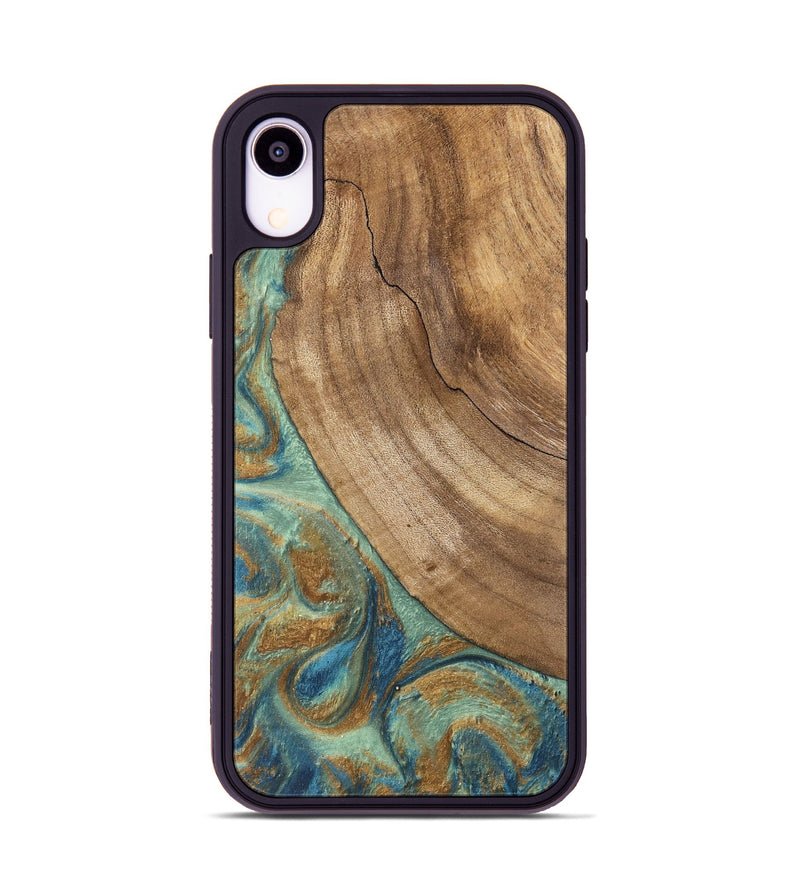 iPhone Xr Wood Phone Case - Will (Teal & Gold, 745947)