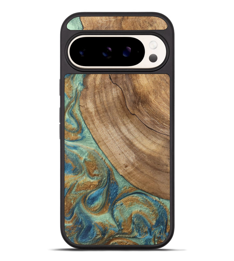 Pixel 9 Pro XL Wood Phone Case - Will (Teal & Gold, 745947)