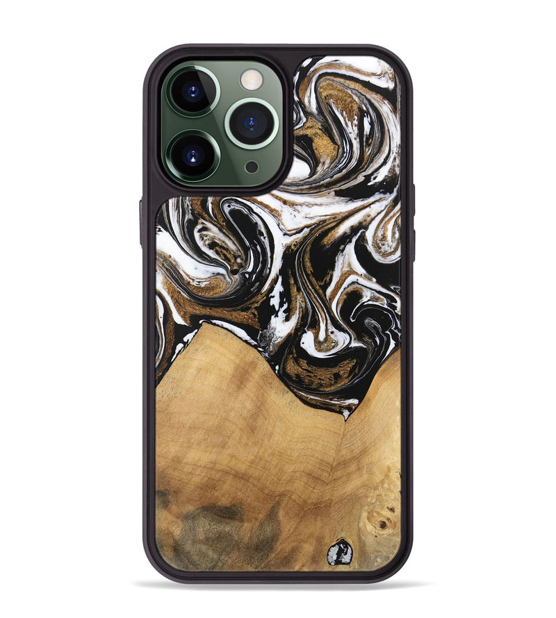 iPhone 13 Pro Max Wood Phone Case - Verdie (Black & White, 745948)