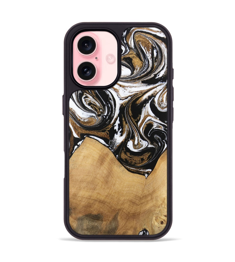 iPhone 16 Wood Phone Case - Verdie (Black & White, 745948)