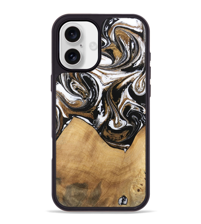 iPhone 16 Plus Wood Phone Case - Verdie (Black & White, 745948)