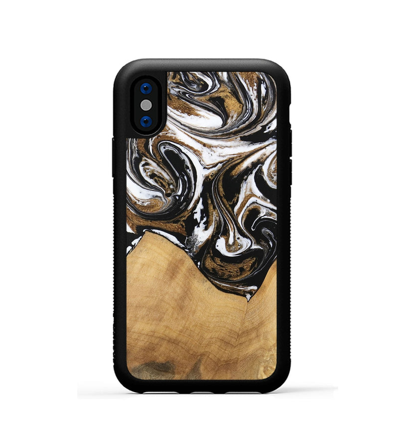 iPhone Xs Wood Phone Case - Verdie (Black & White, 745948)