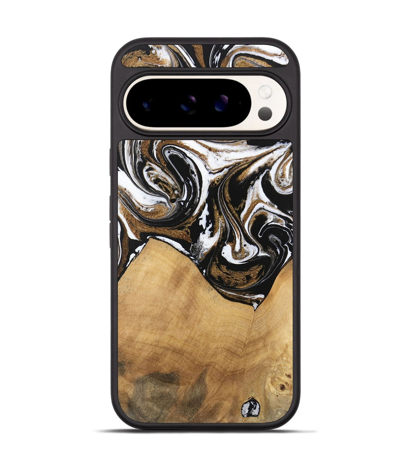 Pixel 9 Pro Wood Phone Case - Verdie (Black & White, 745948)