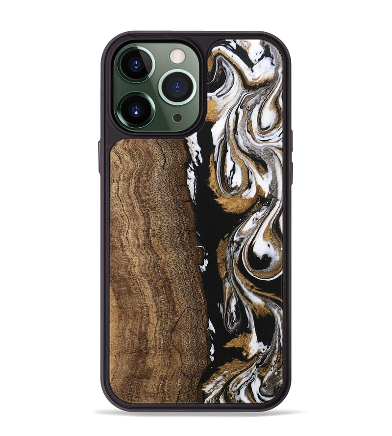 iPhone 13 Pro Max Wood Phone Case - Shauna (Black & White, 745949)