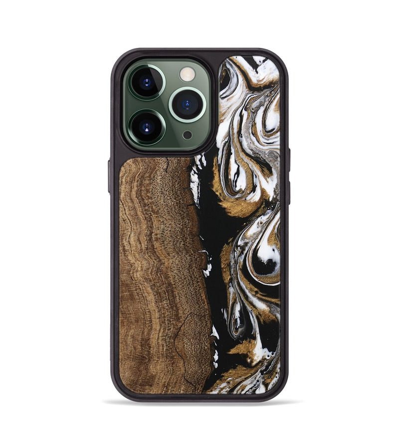 iPhone 13 Pro Wood Phone Case - Shauna (Black & White, 745949)