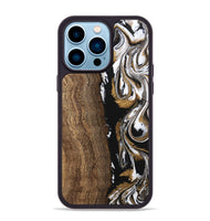 iPhone 14 Pro Max Wood Phone Case - Shauna (Black & White, 745949)