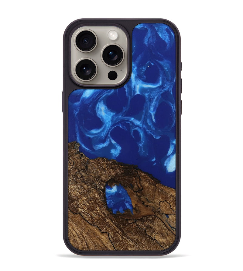 iPhone 15 Pro Max Wood Phone Case - Maude (Blue, 745954)