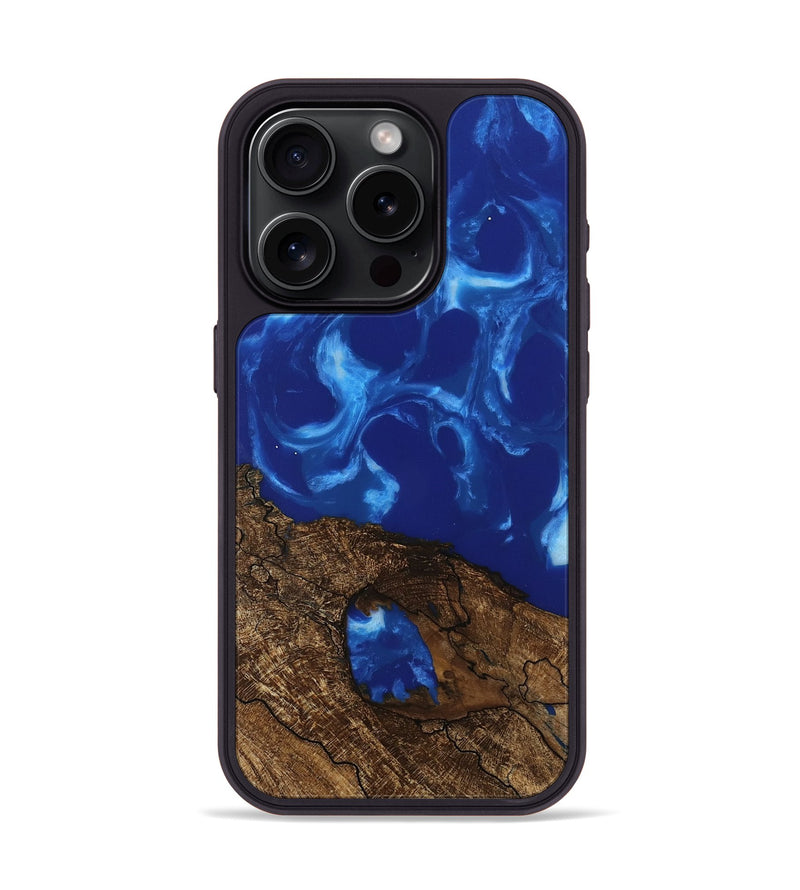 iPhone 15 Pro Wood Phone Case - Maude (Blue, 745954)