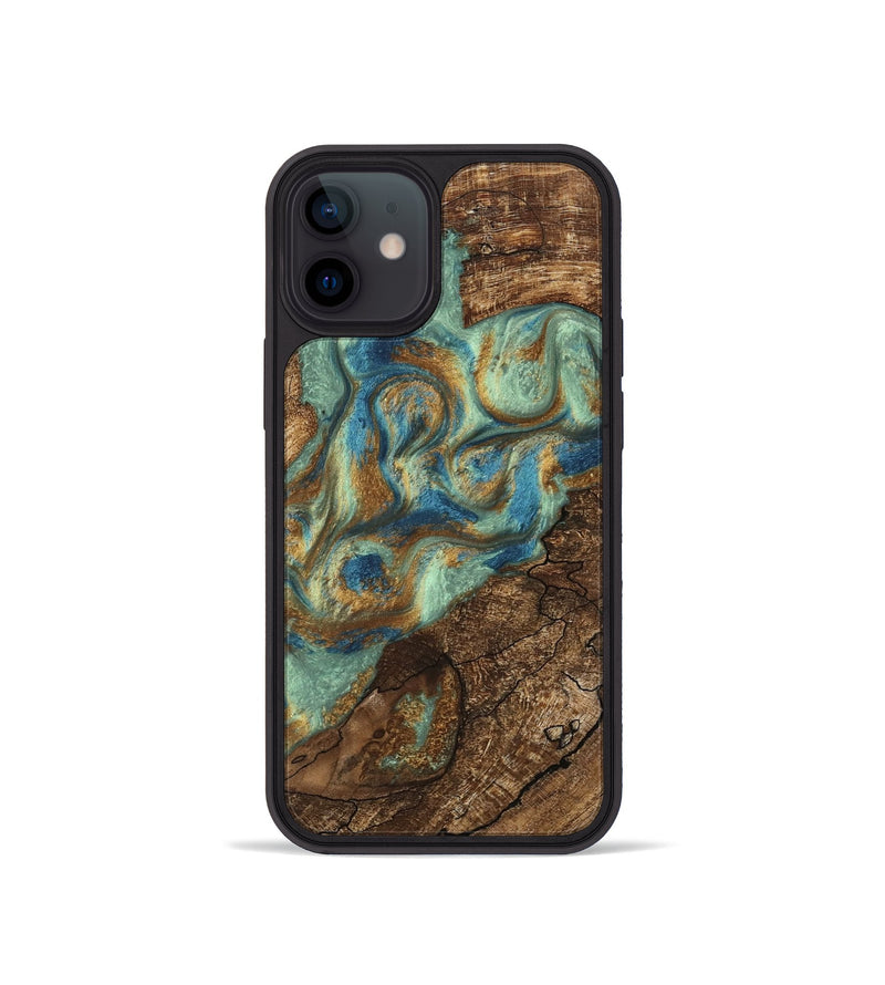 iPhone 12 mini Wood Phone Case - Jacoby (Teal & Gold, 745959)