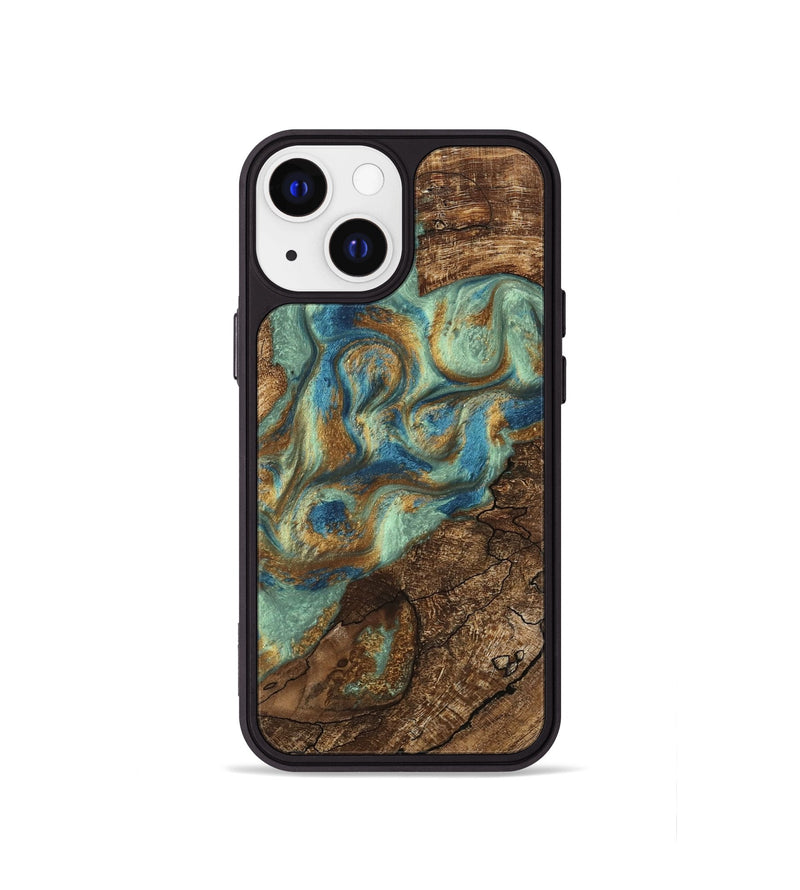 iPhone 13 mini Wood Phone Case - Jacoby (Teal & Gold, 745959)