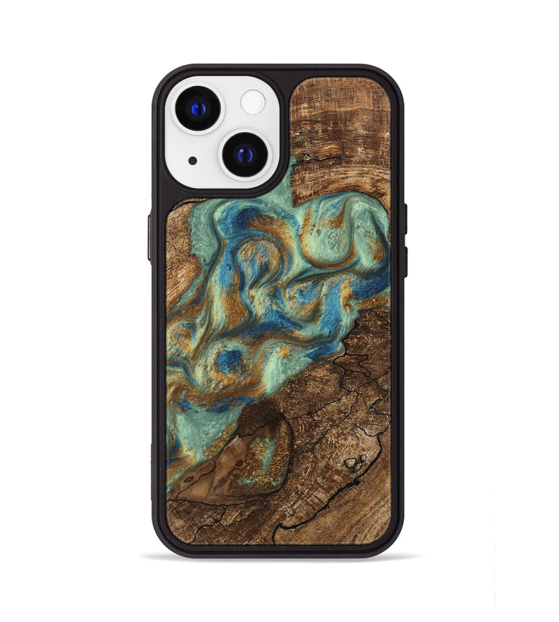 iPhone 13 Wood Phone Case - Jacoby (Teal & Gold, 745959)