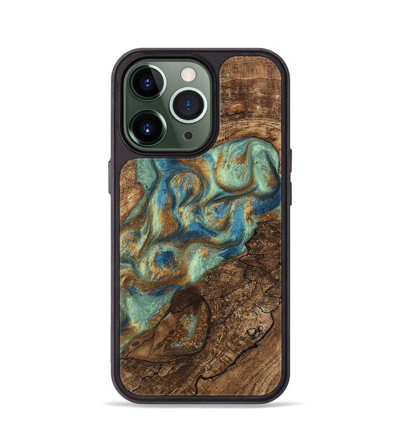 iPhone 13 Pro Wood Phone Case - Jacoby (Teal & Gold, 745959)