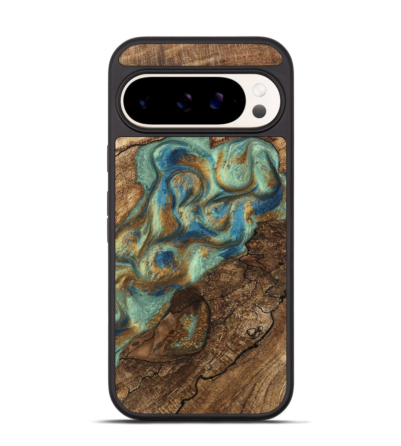 Pixel 9 Wood Phone Case - Jacoby (Teal & Gold, 745959)