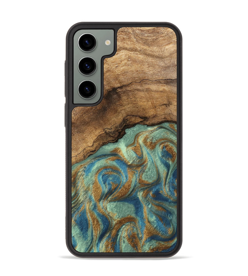 Galaxy S23 Plus Wood Phone Case - Paige (Teal & Gold, 745960)