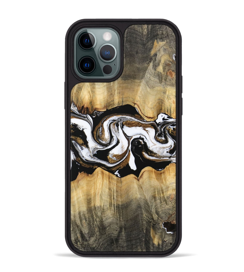 iPhone 12 Pro Max Wood Phone Case - Yisroel (Black & White, 745961)