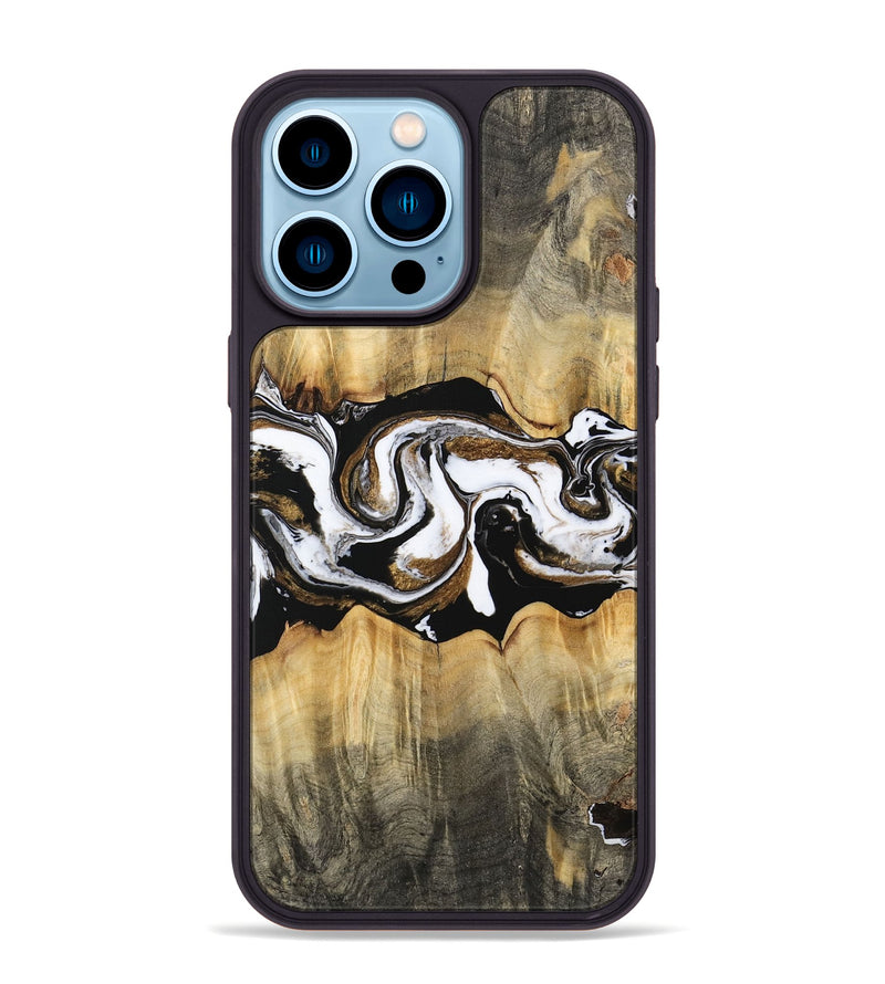 iPhone 14 Pro Max Wood Phone Case - Yisroel (Black & White, 745961)