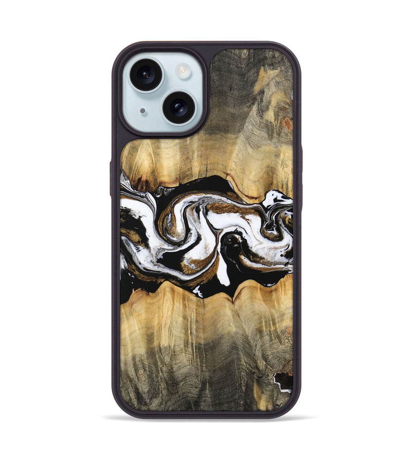 iPhone 15 Wood Phone Case - Yisroel (Black & White, 745961)