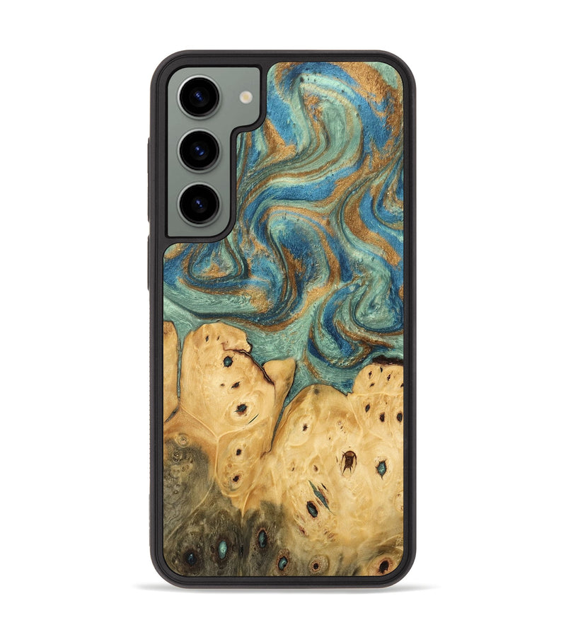 Galaxy S23 Plus Wood Phone Case - Velva (Teal & Gold, 745964)