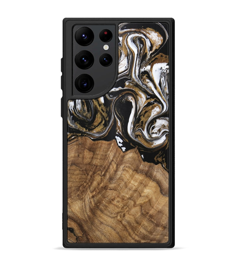 Galaxy S22 Ultra Wood Phone Case - Paulina (Black & White, 745967)