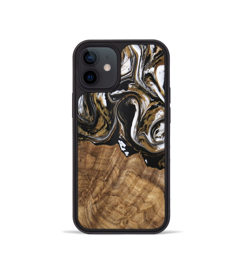 iPhone 12 mini Wood Phone Case - Paulina (Black & White, 745967)